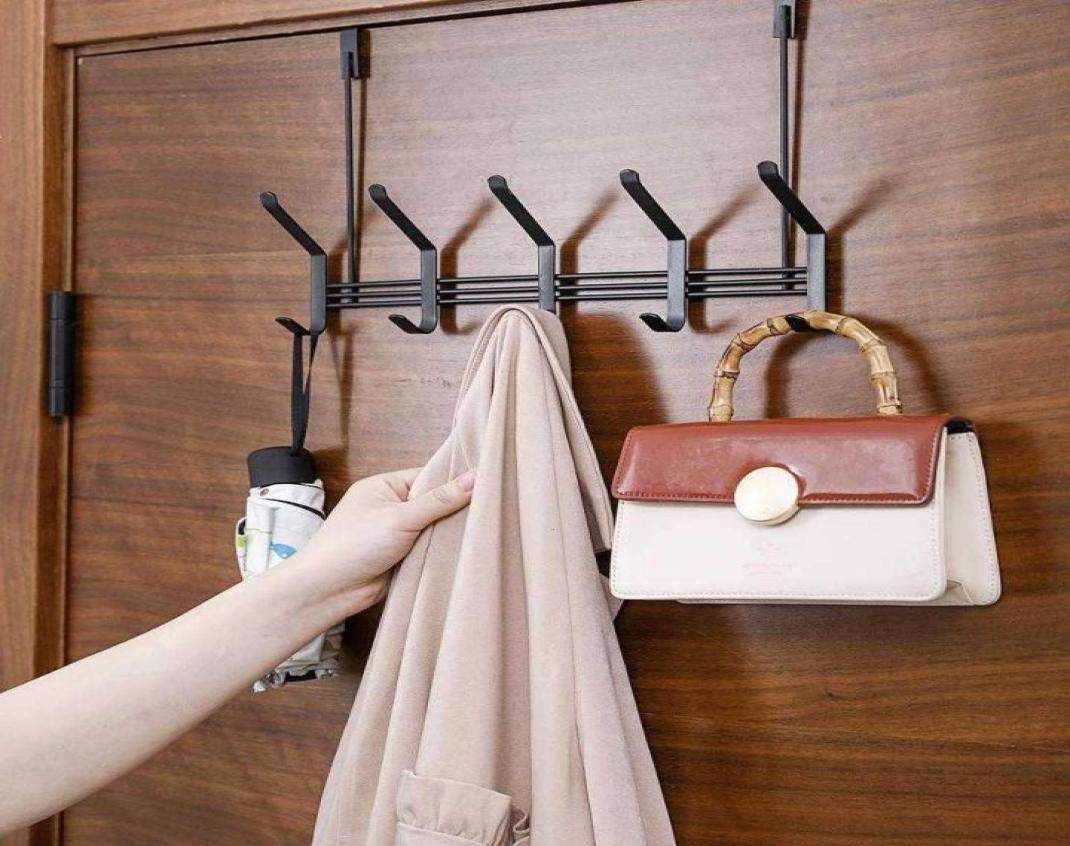 

Door Hanging Hook Punch Hanger Hats Bags Holder Tie Scarf Key Iron Wall Clothes Coats Rack Towel Shelf 2110268109788