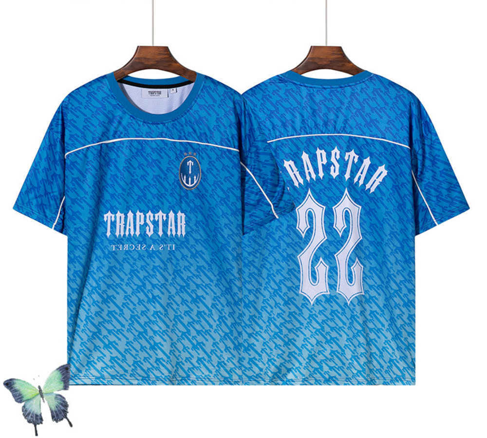 

Trapstar Mesh Football Jersey Blue No.22 Men Sportswear T-shirt Motion current 23ess
