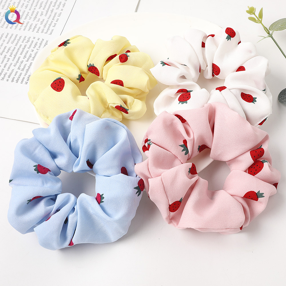 

Girls Flower Print Ribbon Scrunchies Elastic Hair Bands Ponytail Holder Headband Women Silk Headwear Hair Accessories 1860, As option show