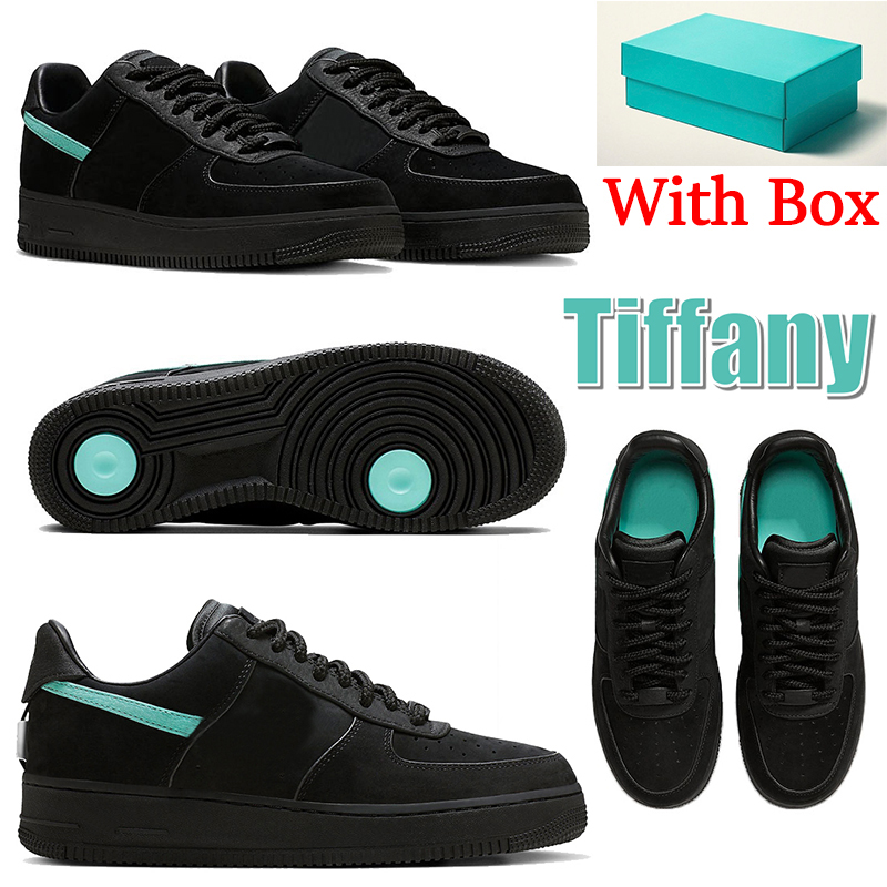 

Tiffany & Co. x Airforce 1 Running Shoes With Box af1 Designer Forces 1s Sneakers Black Blue Multi Color DZ1382-001 Mens Women Sports Lows Cut 07 Trainers Jogging Size 36-45, Tiffany 36-45