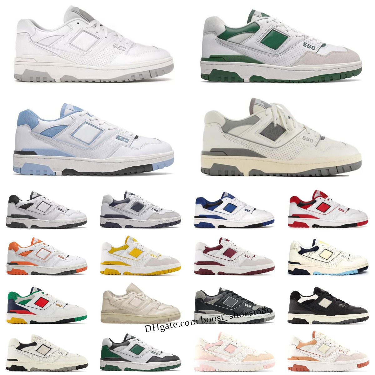 

newbalance 550 550s Mens Women shoes designer sneakers White Green Grey Sea Salt Black Navy Blue UNC Syracuse Purple Varsity B550 mens trainers Jogging Walking, B01