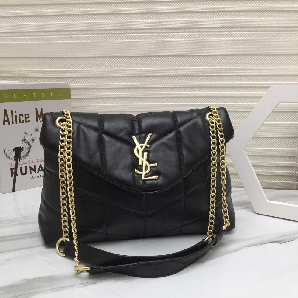 

2023 Luxury Handbag Shoulder YSLs Bag Brand LOULOU Y-Shaped Designer Seam Leather Ladies Metal Chain Clamshell Messenger Chain YSLity Bags, White