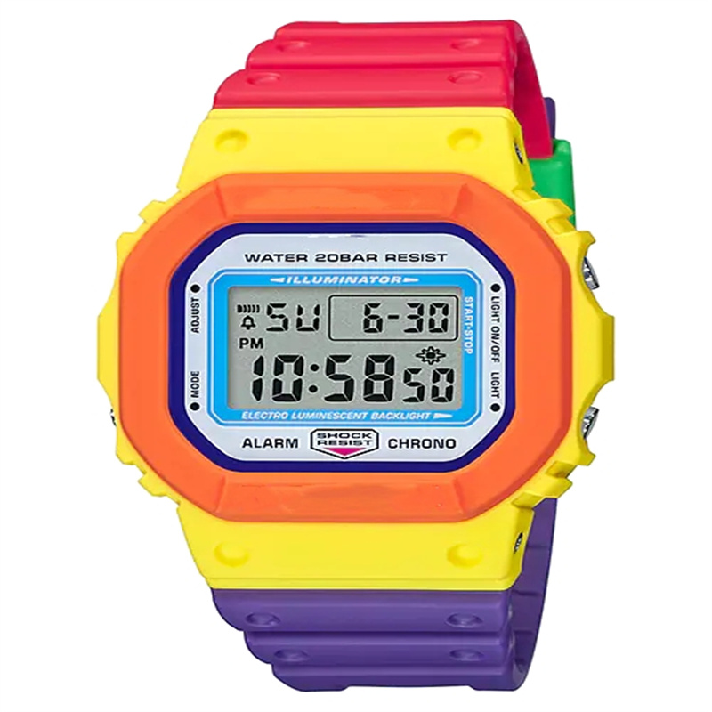 

Original shock 5600 Watch Digital Sport Quartz Unisex Quartz Watch Square LED Ultra Thin Dial World Time Full Featured Oak Series