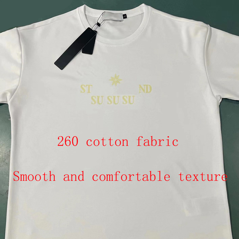 

White T-shirt brand topstoney tshirts Cotton basic silicone printing co-branded white short sleeve Size M-XL