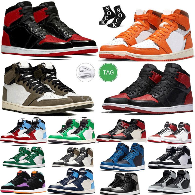 

Chicago Lost & Found jumpman Fragment Orange basketball shoes 1s 1 Black White Hype Royal University Blue Dark Mocha Pollen Twist Men Sports Women Sneakers Trainers, Color#48