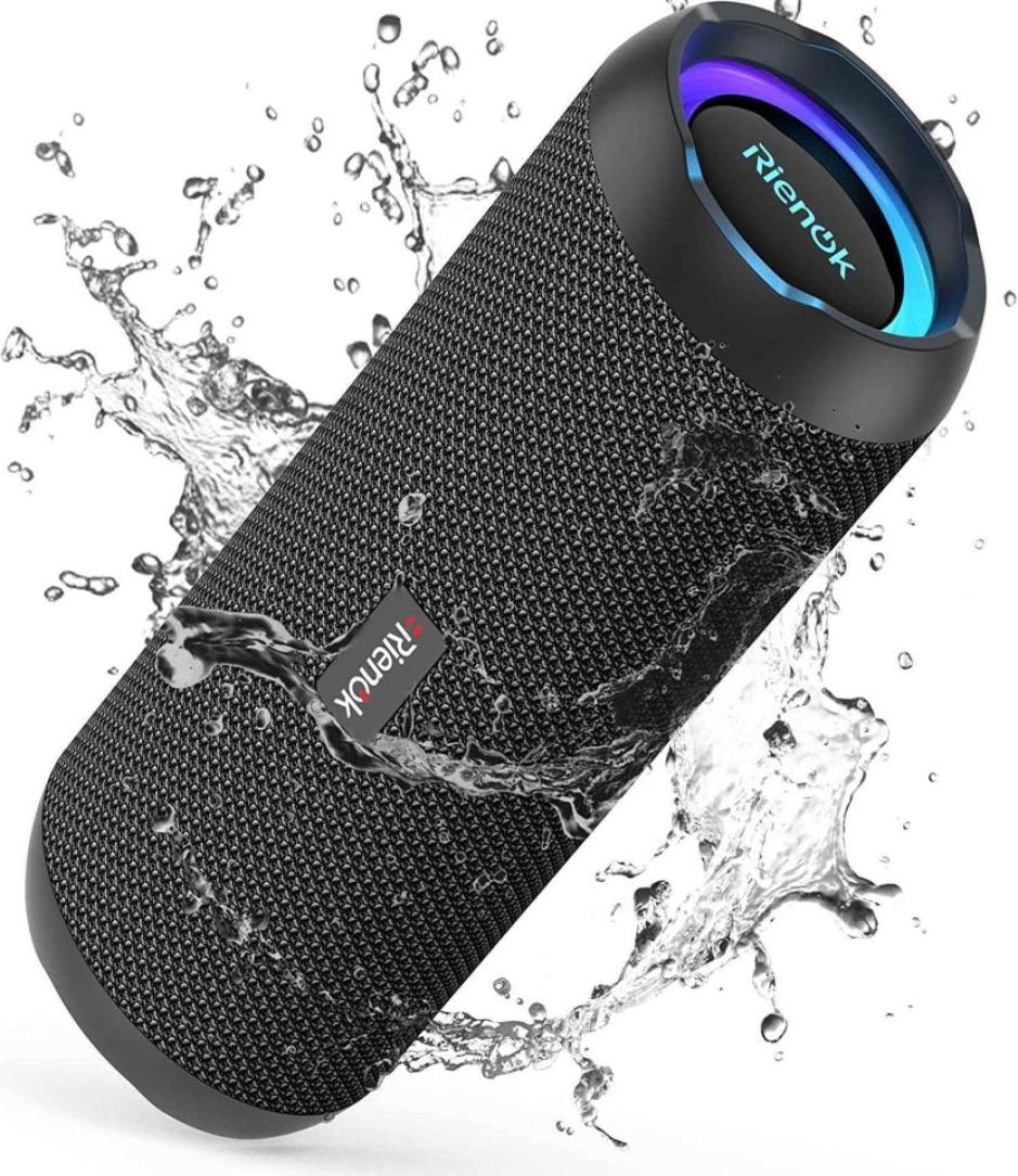 

RIENOK Bluetooth Speaker with Light Bluetooth 53 Music Box Bass Wireless Box with IPX7 Waterproof 30W Stereo Sound Portable8478683