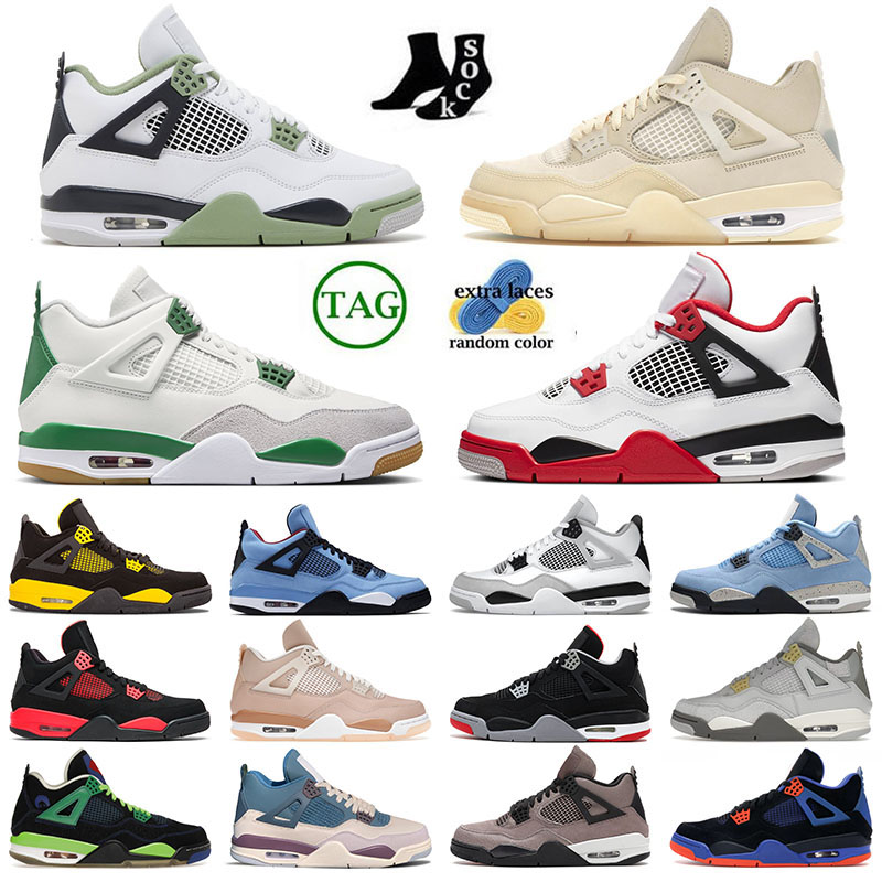 

jmpman 4 s men women basketball shoe designer sneakers new Snorlaxs Pine Green Fire Red Taupe Haze Shimmer Red Cement Craft big size 13, 1 (33)