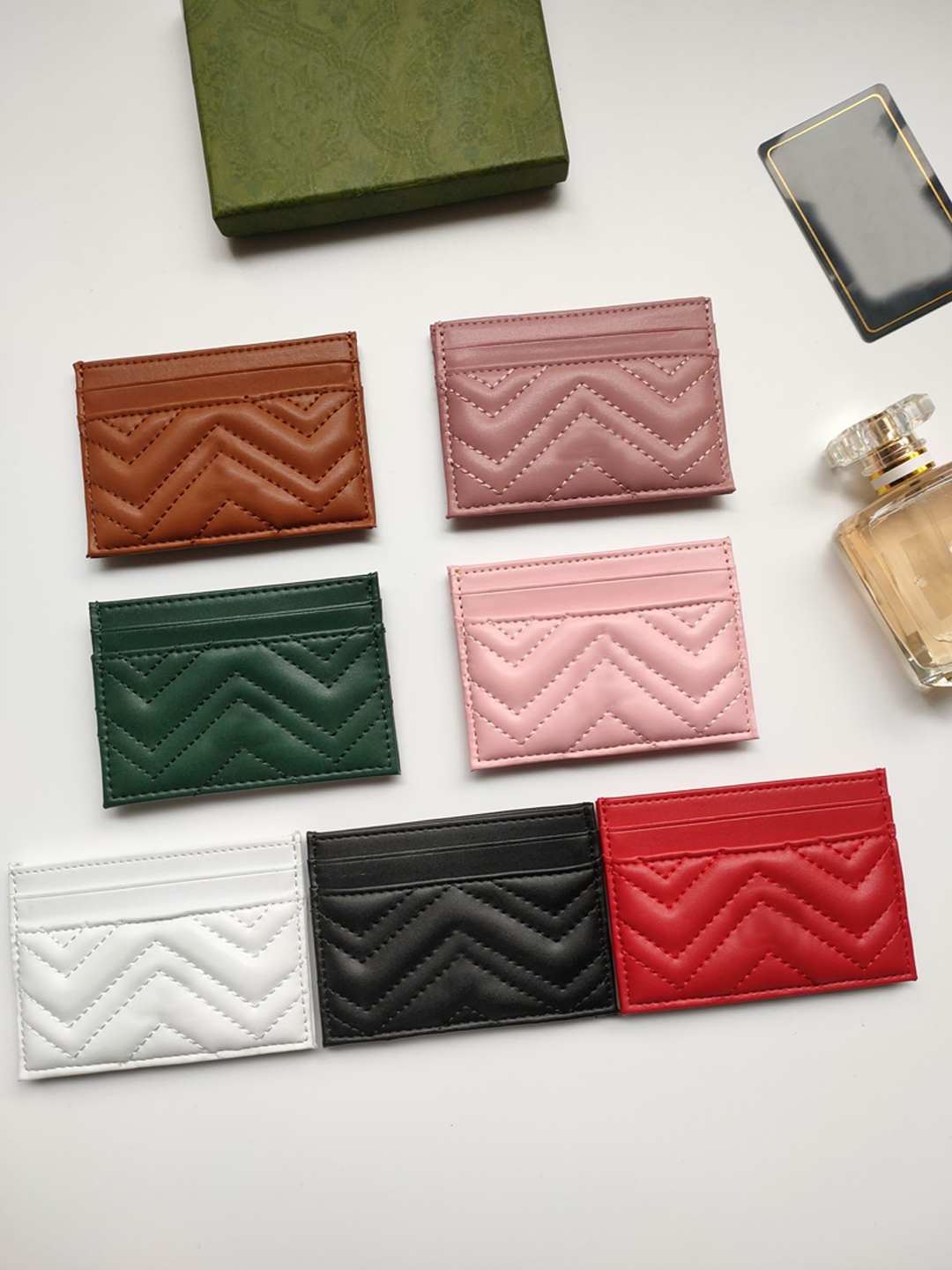 

new fashion Card Holders caviar woman mini wallet Designer pure colors genuine leather Pebble texture luxury Black wallets with boxes, Rude pink