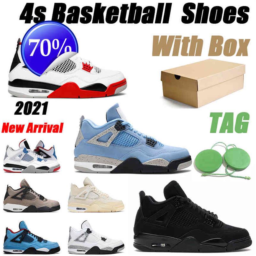 

4 Mens Basketball Shoes 4s Black Cat 2022 University Blue Fire Red White Cement Cool Grey Men Trainer Sports Sneakers d194k, # 11