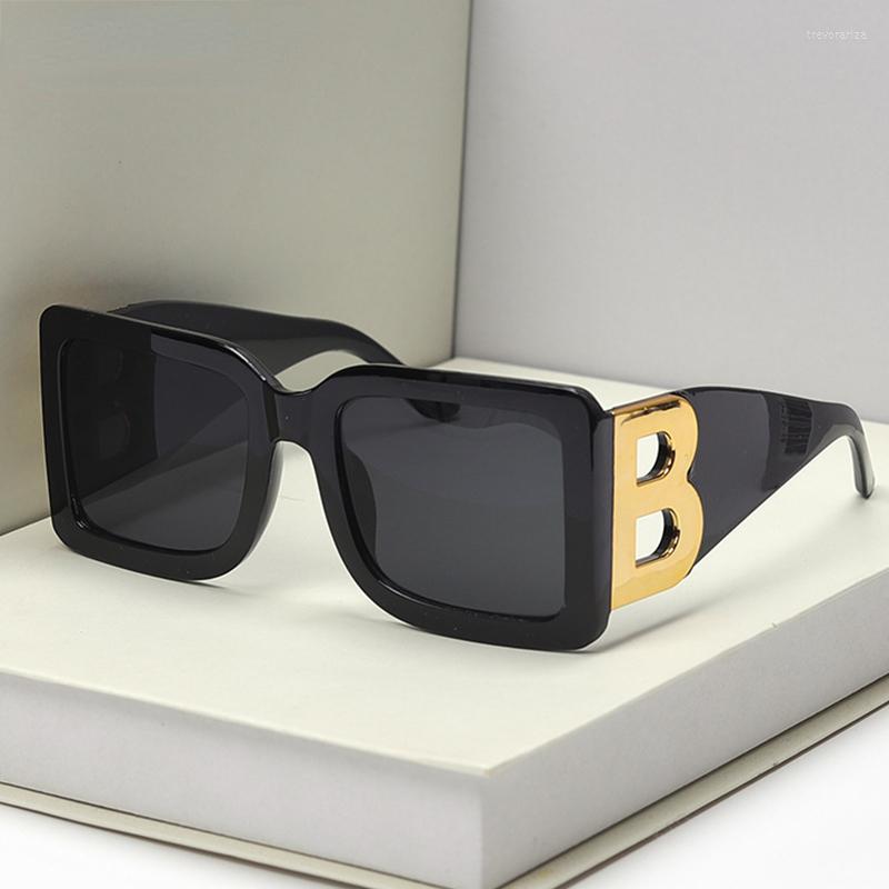 

Sunglasses 2023 Fashion Trendy Oversized Square Frame Women Men The Letter B Retro Rectangle Brand Designer