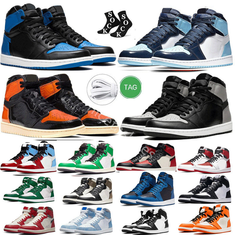 

Off Chicago Lost Found 1s basketball shoes Pine Green Blue Moon Homage Jumpman Starfish university blue black white bred patent Heritage Fearless Denim sneakers, Color#48