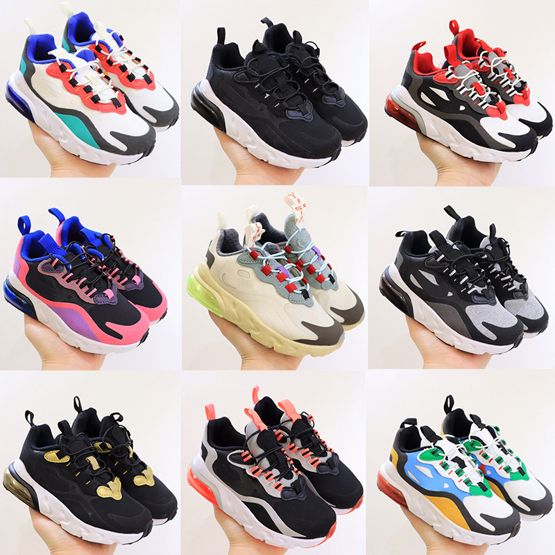 

2021Kids 270 Infants Toddler Running shoes Blackout Win Multicolor air Cushion Heiress Boys Girls Trainers Black Stingray Kids Sports Sneakers 25-35, With original box