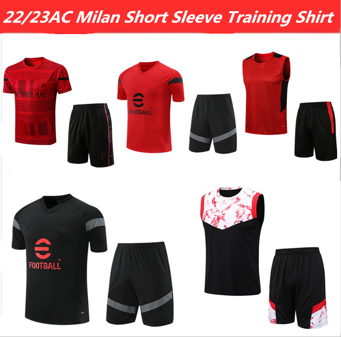 

2022 2023 AC Milans tracksuit vest Sportswear men training suit Short sleeved suit Football 23 24 soccer Jersey kit uniform chandal adult sweatshirt Sweater, Lavender