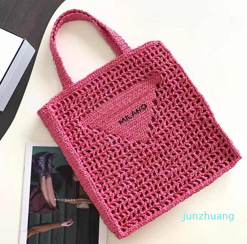 

Top Designer Handbags Shoulder Fashion Beach Bags Classic Ladies Summer Braided Messenger Bags Tote Bags Women Wallets Large-P 97, Red