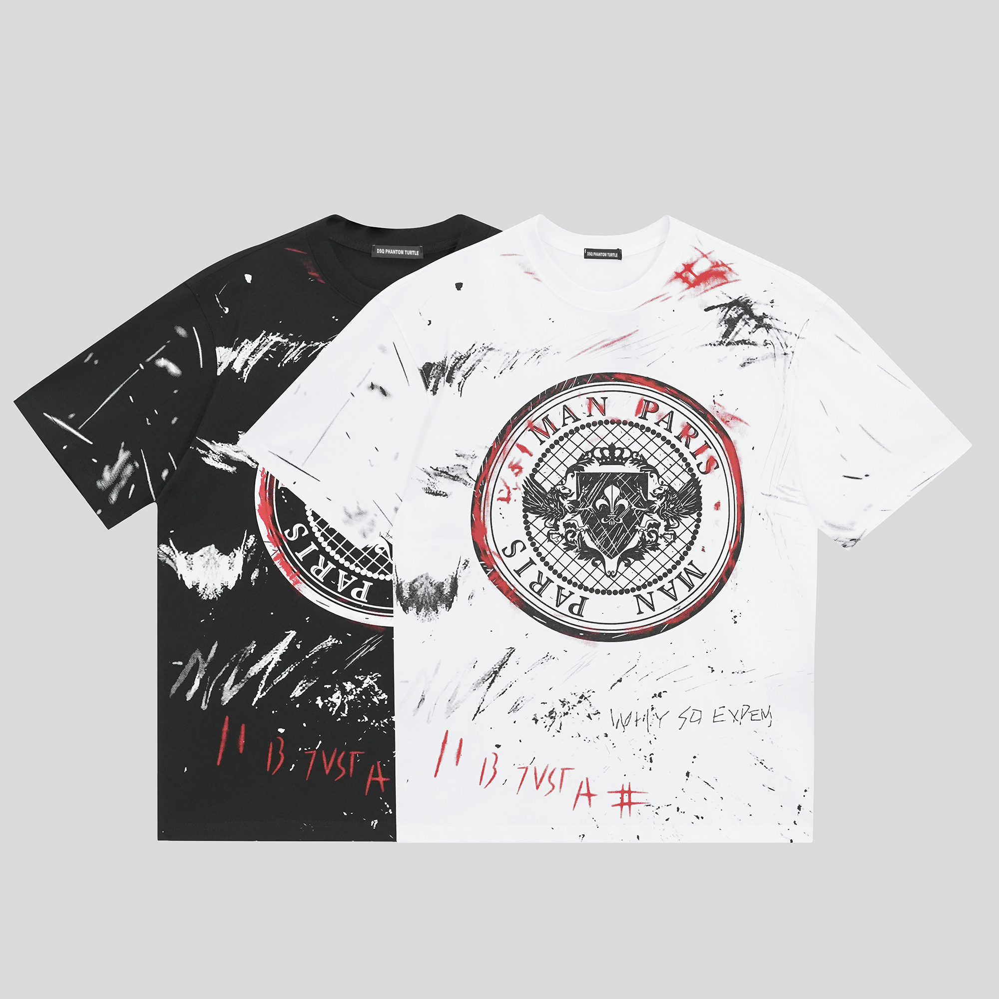 

DSQ PHANTOM TURTLE Mens Designer T shirt Italian Milan Fashion Logo Print T-shirt Summer Black White T-shirt Hip Hop Streetwear 100% Cotton Tops Plus size 0574