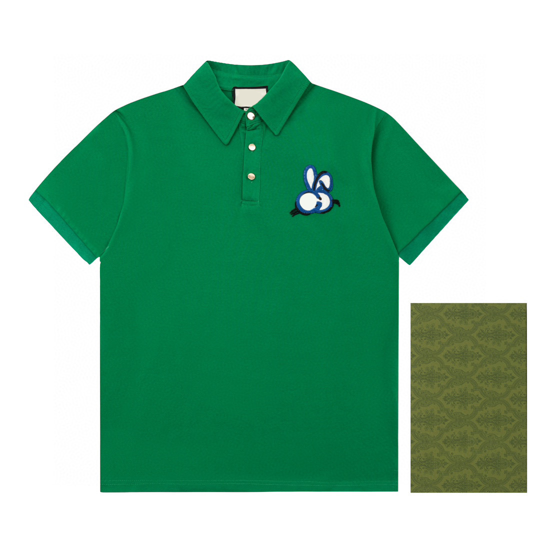 

Men's Plus Tees & Polos Round neck embroidered and printed polar style summer wear with street pure cotton 1qrf