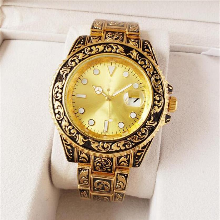 

14 color watch mechanical automatic watch men's stainless steel original buckle presidential fashion men's carved watch2549, 1 120