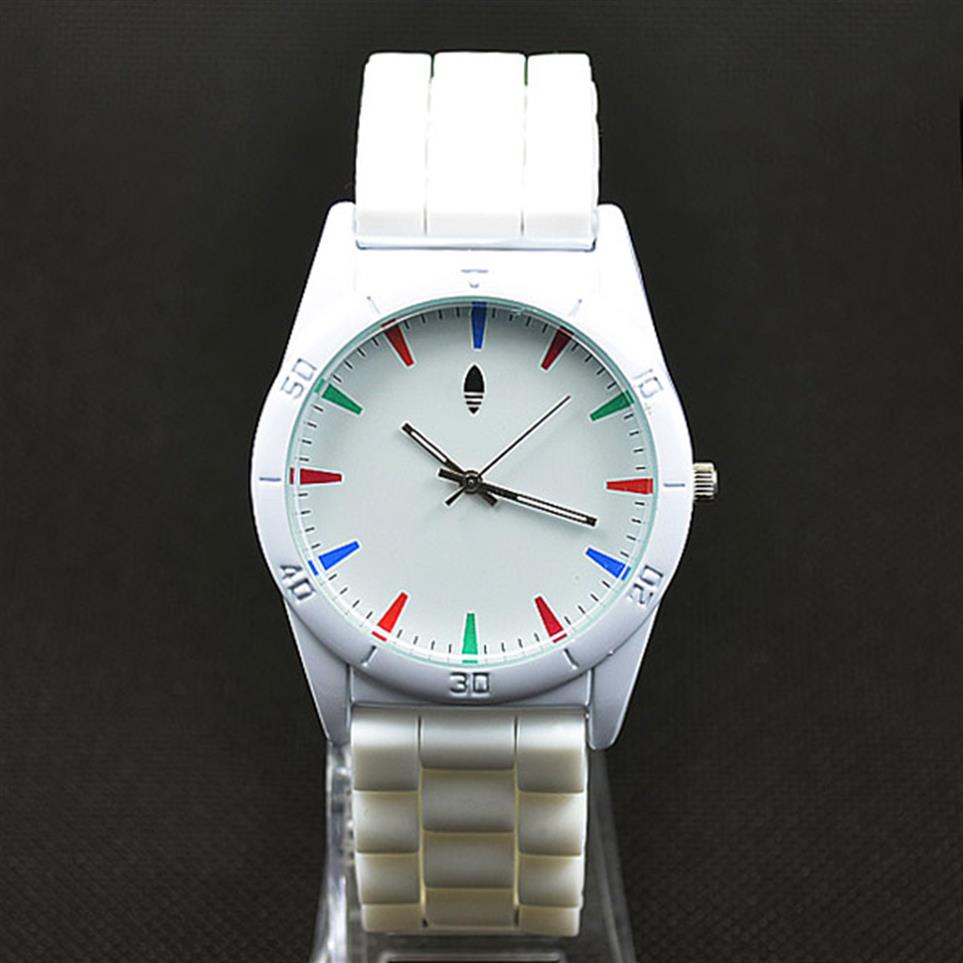 

Casual Brand Clover Women Men's Unisex 3 Leaves leaf style dial Silicone Strap Analog Quartz Wrist watch AD02325J, White