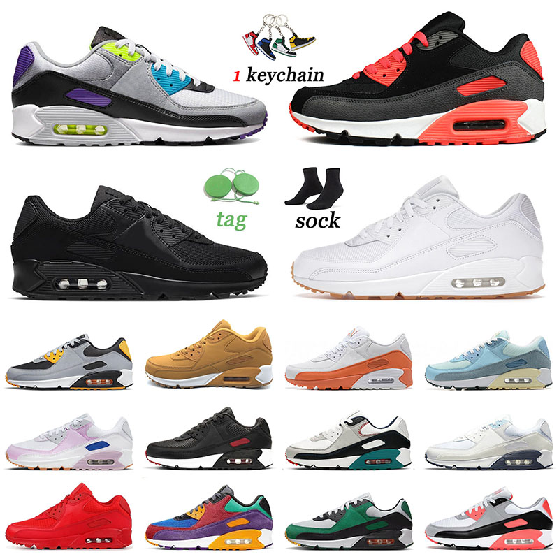 

2023 90s Running Shoes Bred Outdoor Sports What The White Gum Triple Black Caramel Green Glow Phantom Coconut Milk Griffey Swingman Men Women Trainers Sneakers 36-46, 36-45 grey