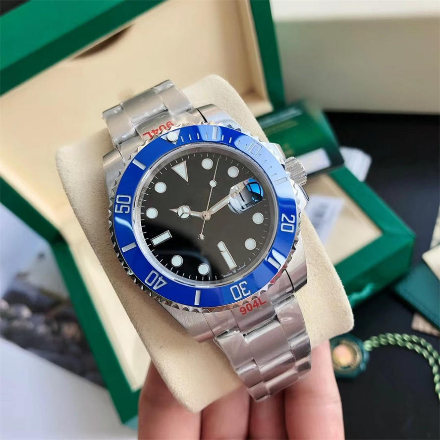 

With box mens automatic mechanical ceramics watches 40mm full stainless steel Gliding clasp Swimming wristwatches sapphire luminous watch montre de luxe 1266 29, Original box + watch 3