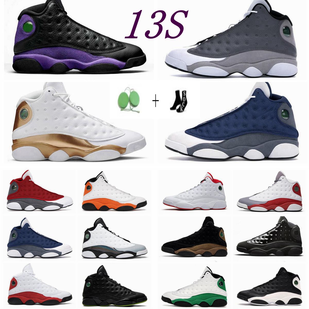 

Jumpman 13s men Basketball shoes University Gold Hyper Royal Red Flint Obsidian Black Cat Court Purple Reverse Atmosphere grey Sport trainers Sneakers