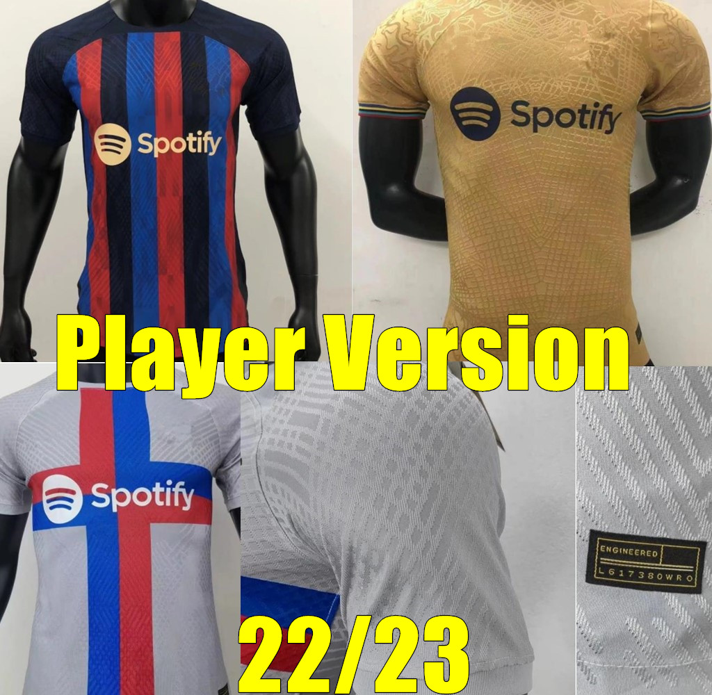 

22 23 ANSU FATI Player version soccer jerseys Camisetas de football home away 3rd MEMPHIS BARCElONA PEDRI BARCA 2022 2023 F. DE JONG DEST shirts sets third, Home+league patch