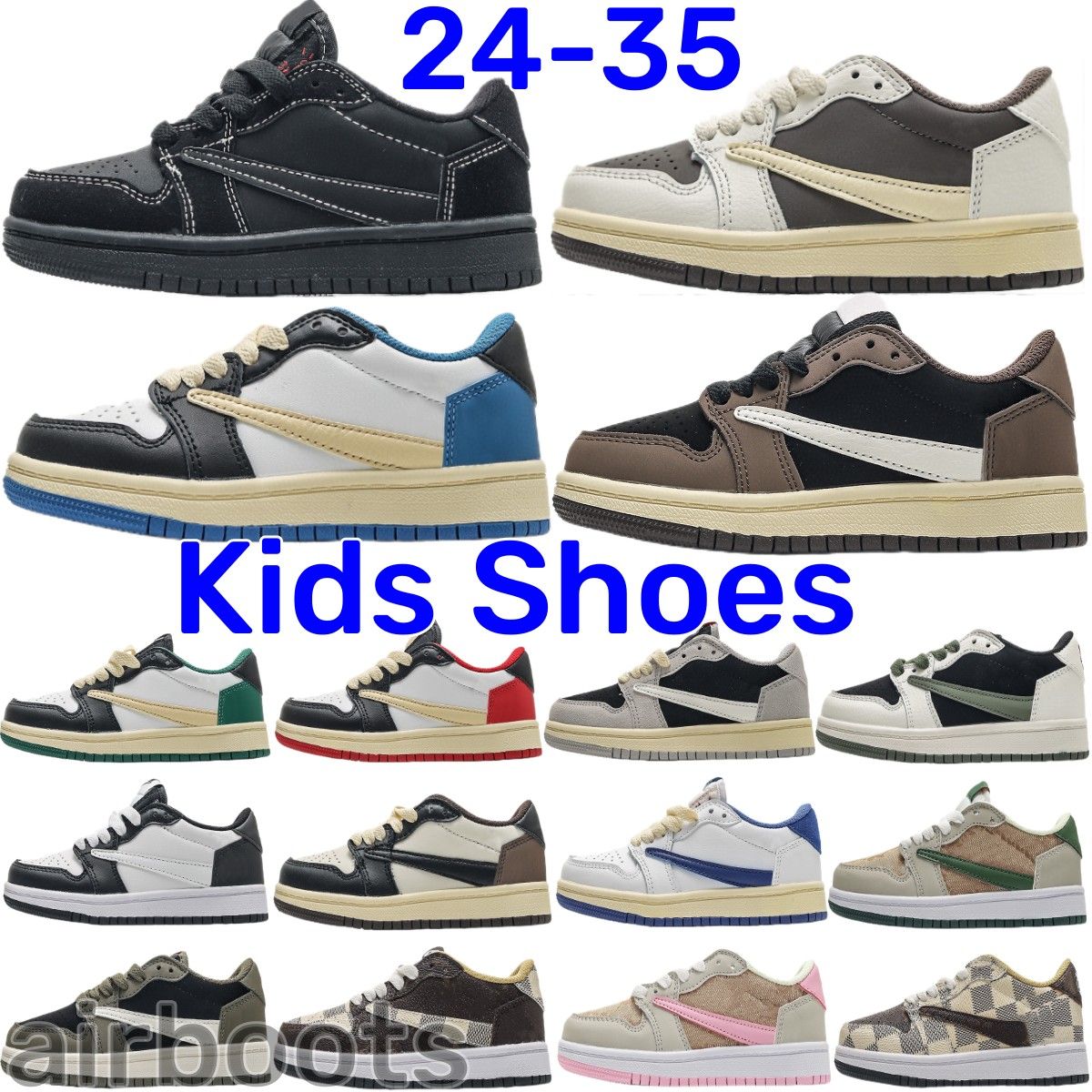 

kids shoes 1 Jumpman 1s travis scotts Basketball sneaker boys low 1s Pour kid youth toddler shoe infants baby running Children designer mocha Trainers Black Phantom