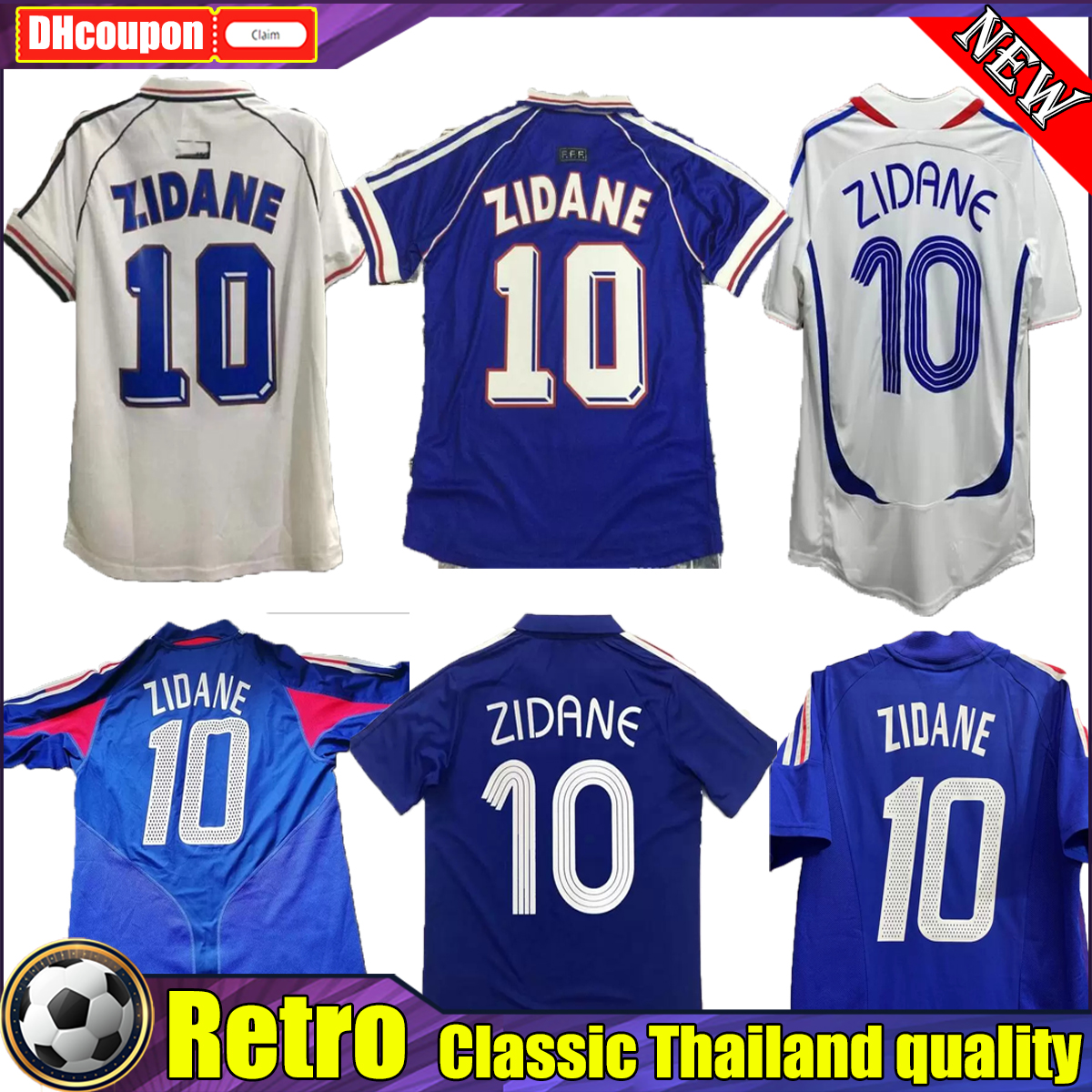 

ZIDANE RETRO soccer jerseys 1982 1984 1996 1998 2000 2002 2004 2006 2010 VINTAGE 96 98 HENRY MAILLOT DE FOOT uniforms Football shirt, 05