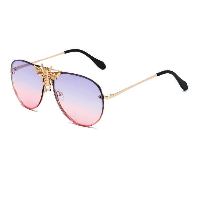 

New metal little bee sunglasses Fashion Trend Sunglasses Women's Sunglasses men's fashion