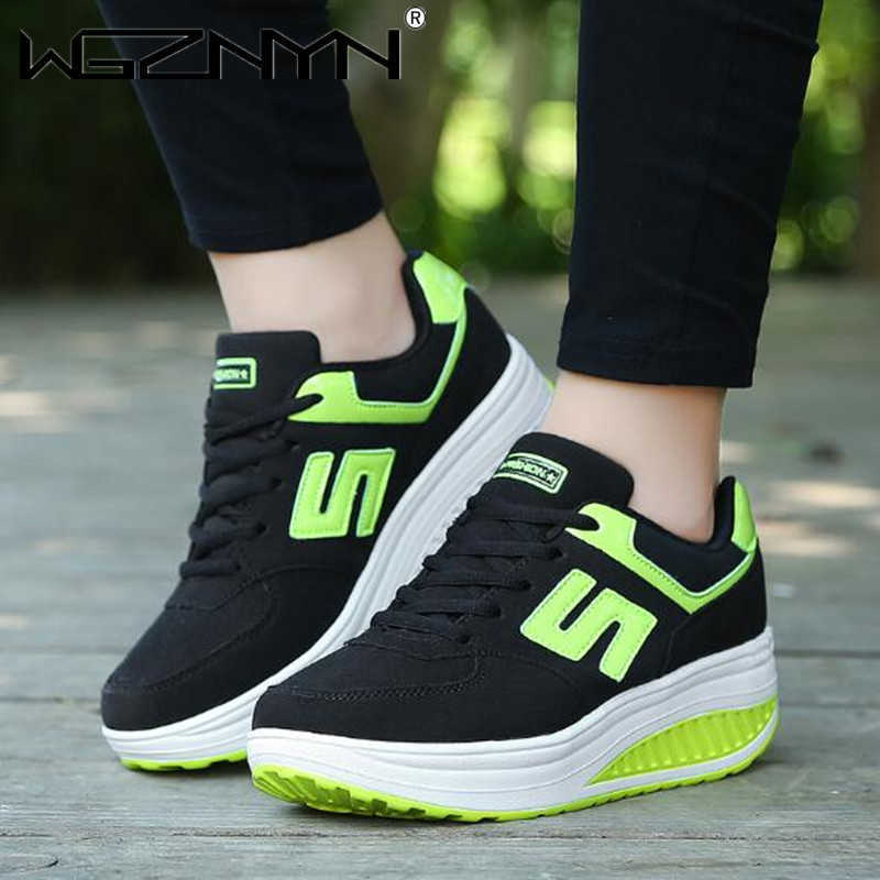

Dress Shoes Hot Sales Women's Sneakers Platform Wedge Light Weight Zapatillas Walking Shoes for Woman Swing Shoes Breathable Sports Slimming
