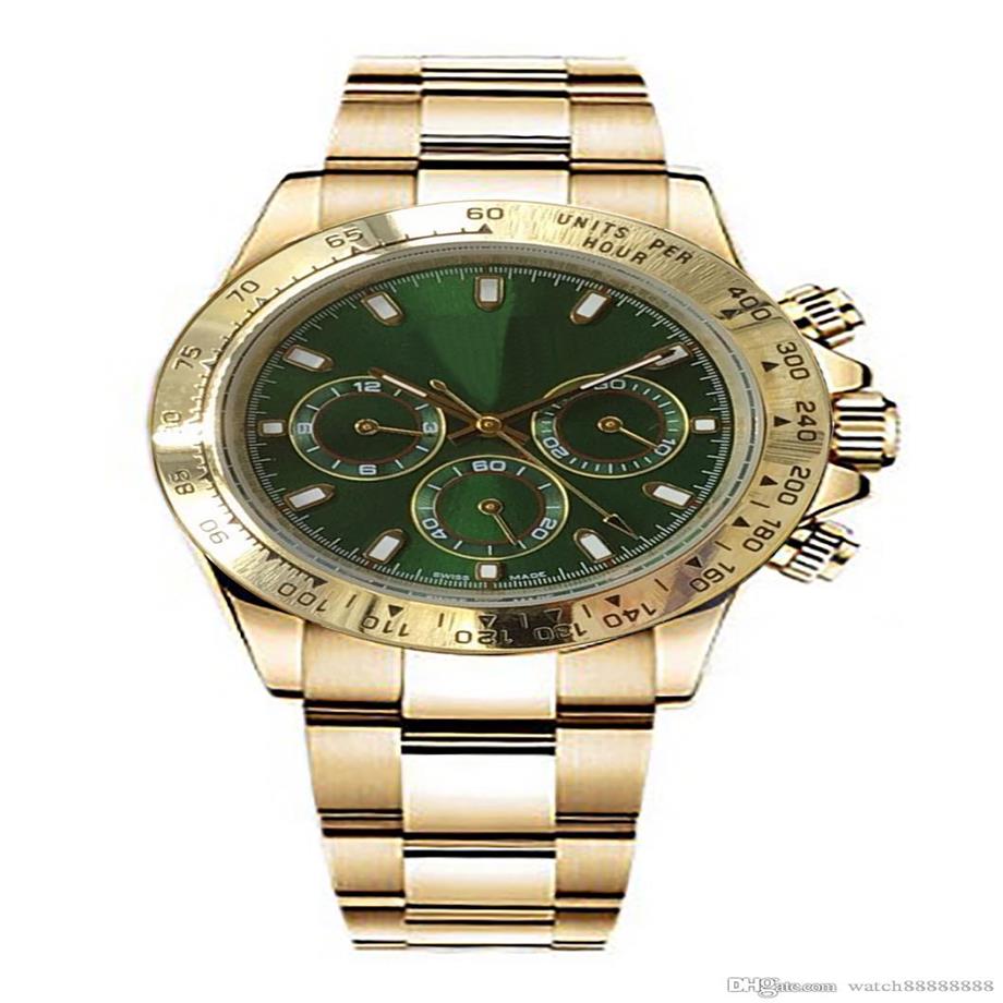 

X180 The master design Designer watches Luxury watch Movement watches 116508 116528 series watch gold stainless steel case green172H, 11