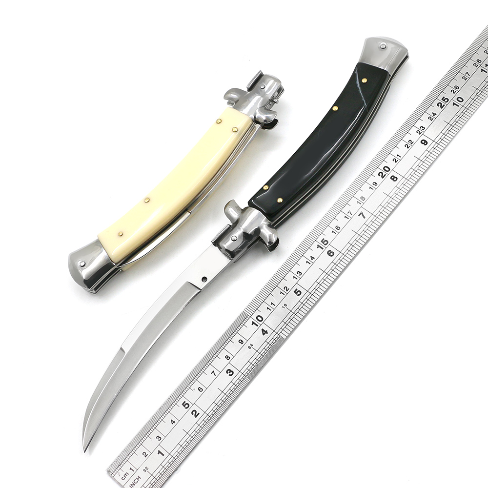 

6 Style Tactical Automatic Knife Machete Mirror Blade Acrylic Handle Outdoor Hunting Camping EDC Multi-Function Tool Holiday gifts for Men