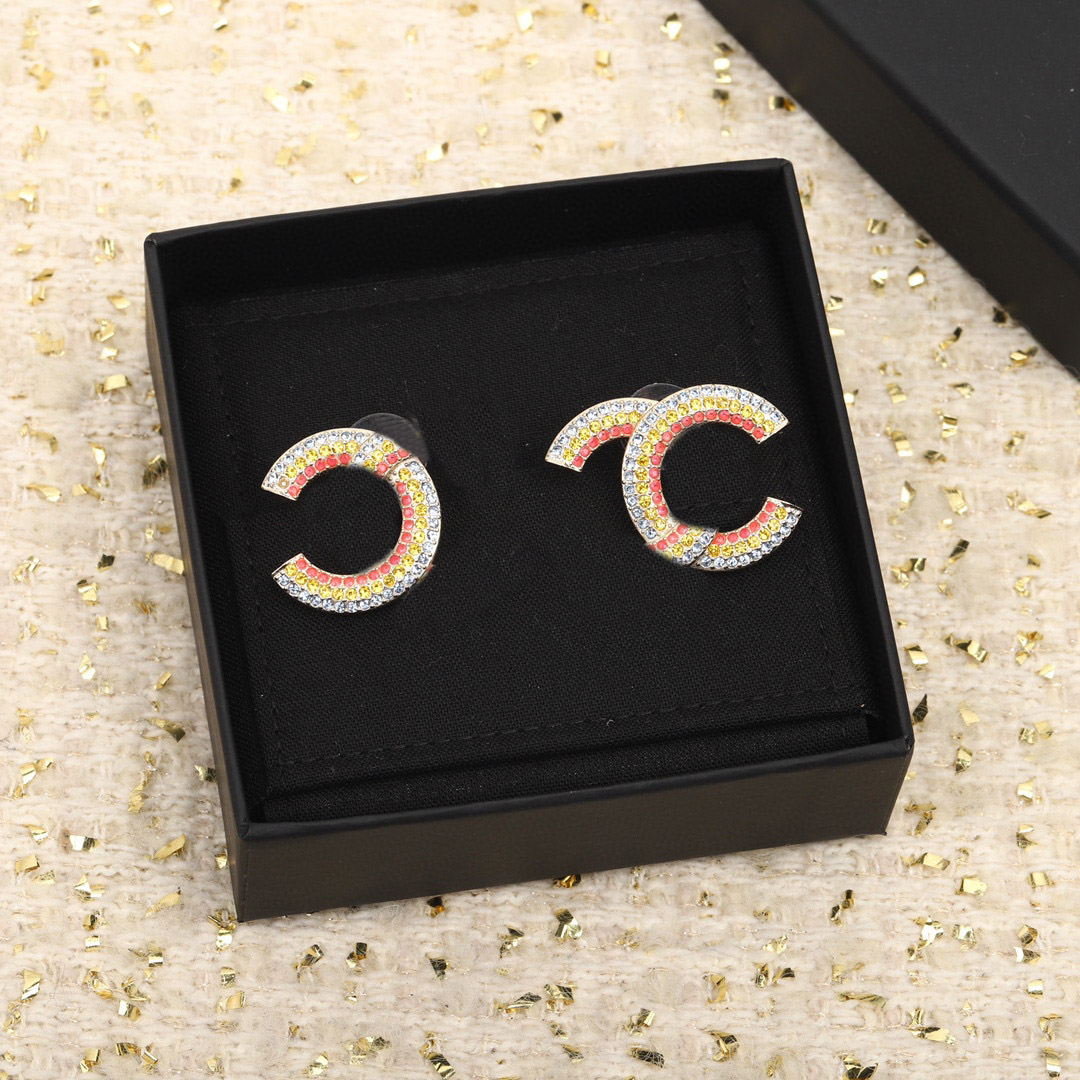 

2023 Luxury quality Charm drop earring with color and white diamond women wedding jewelry have box stamp PS3236A