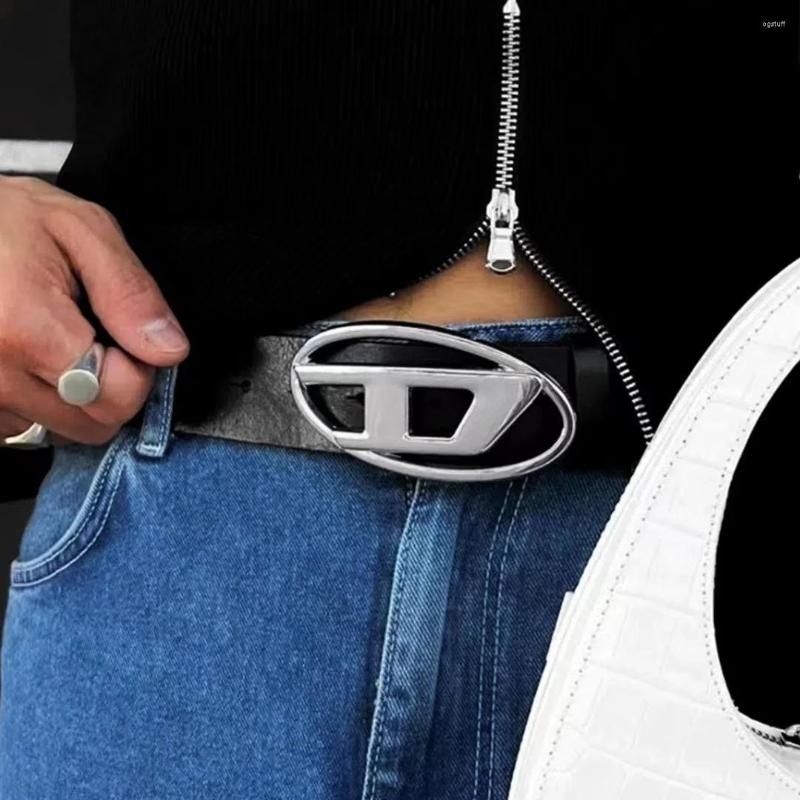 

Belts Women Belt PU And Leather Width 3cm Vintage Letter Oval Metal Snap Buckle Fashion Luxury Design Jean Waistband Decoration Femme, Black