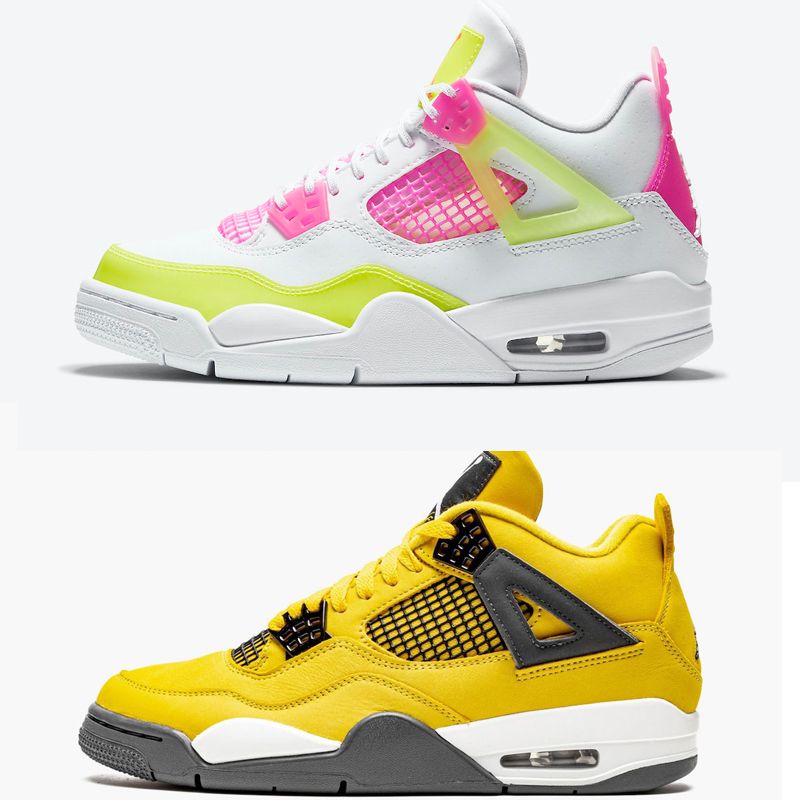 

Buy Toddler bred 4s Lightning kids for sale 2023 boys Black Cat GS Lemon Venom Pink Blast Basketball shoes size28-35