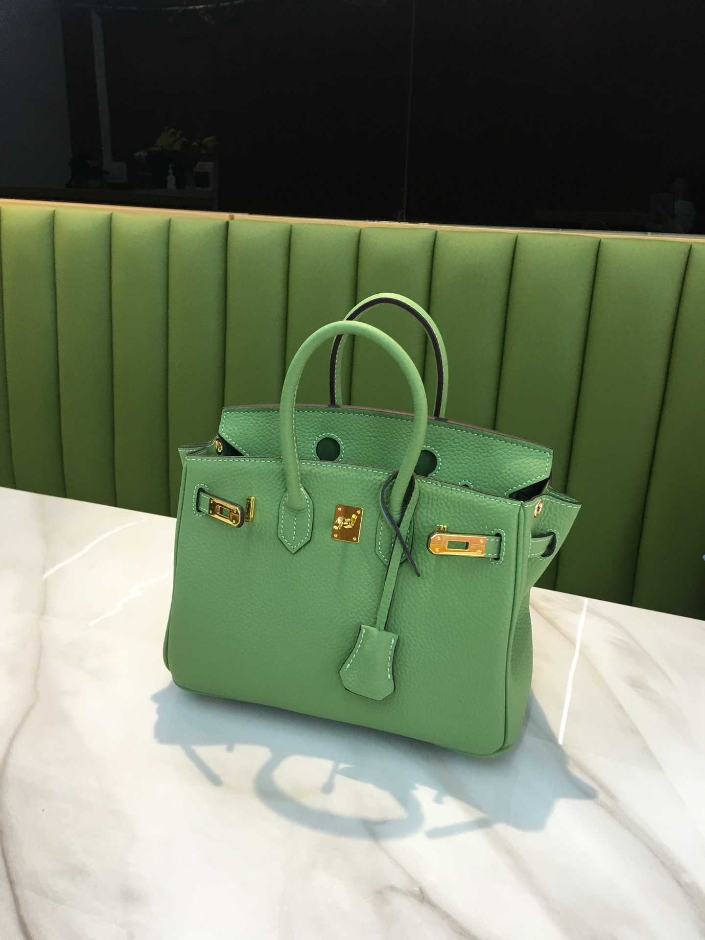

Tote Bag Birks Leather 2023 Grain Feeling New Designer Hand Advanced Lychee Brikins Large Capacity Women's Versatile SingleHers mees 567F, Sea blue