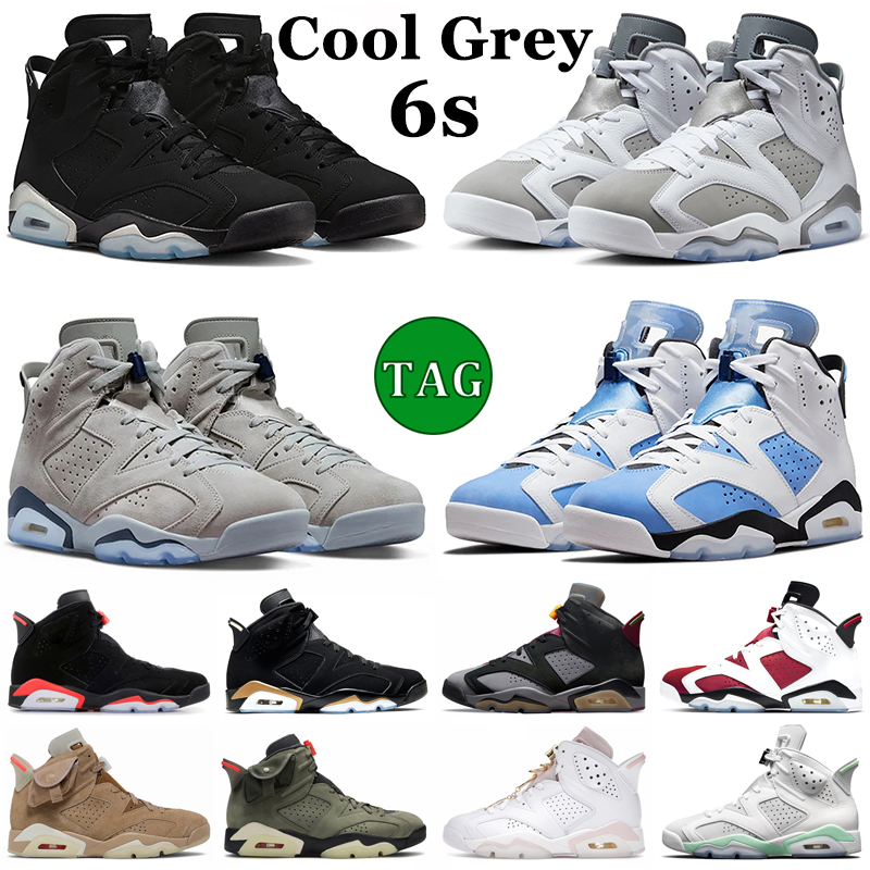 

6 basketball shoes men women 6s Cool Grey Chrome Metallic Silver UNC Georgetown Black Infrared Bordeaux Toro Bravo mens trainers outdoors sports sneakers, 13
