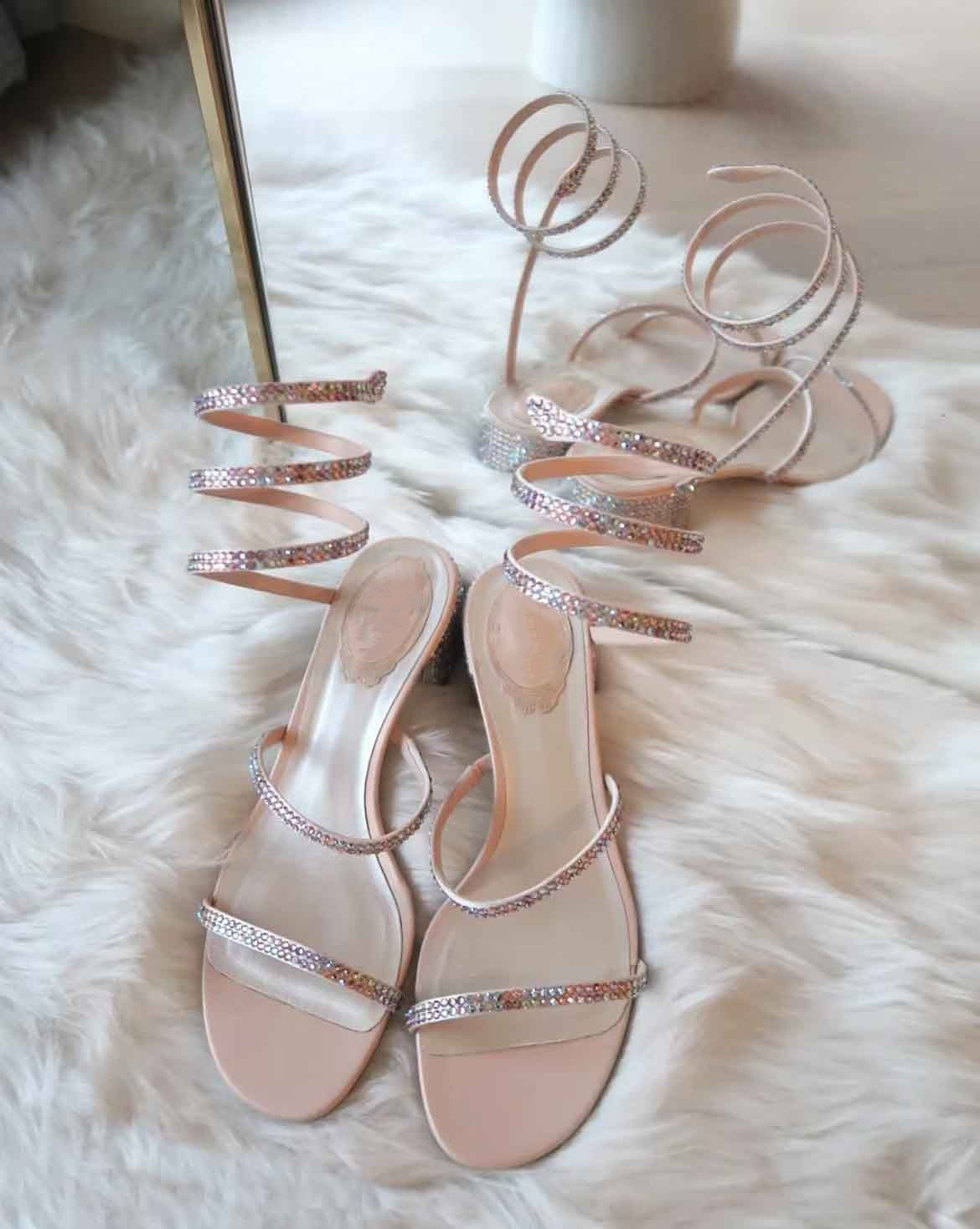 Top Luxury Renes Margot Sandali gioiello Scarpe da donna Caovillas Décolleté Cristalli sexy Cinghietti Tacchi alti Abito da sposa EU35-42 BOX