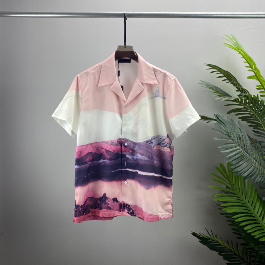

Men's Plus Tees & Polos 2023 Summer New Fashion Crew Neck T shirt Cotton Short Sleeve Shirt Hawaiian Beach Print Shirt t655