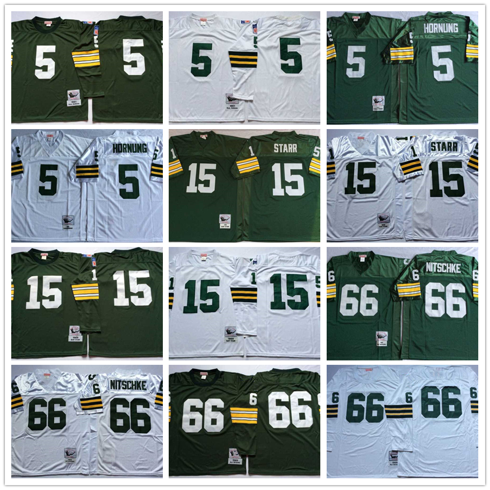 

Mitchell and Ness College Football 5 Paul Hornung Jersey Vintage 15 Bart Starr 66 Ray Nitschke 92 Reggie White 4 Brett Favre Stitched Jerseys, Aspicture