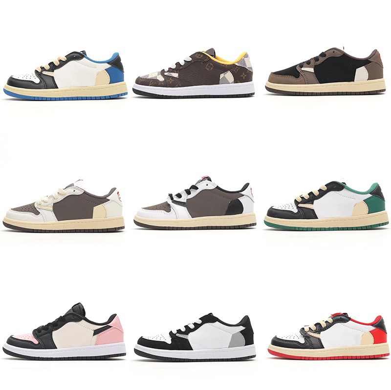 

Basketball Shoes Kid 1s Toddler Kids 1 low opposite reverse Childrens trainers Infants Athletic White red Athletics shoes for Boys And Girl sports boots 26-35, #3