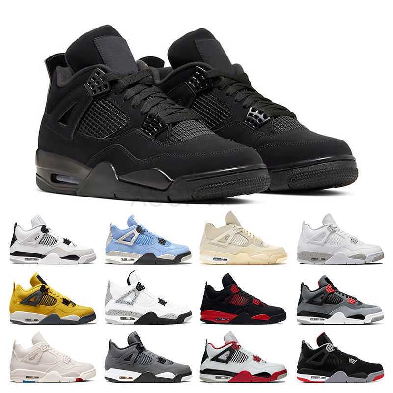 

designer shoes Basketball shoes 4s 4 Military Black Cat University Blue White Oreo Sail Cactus Jack Infrared Pure Money men women outdoor sports sneakers sandals, 2 36-47