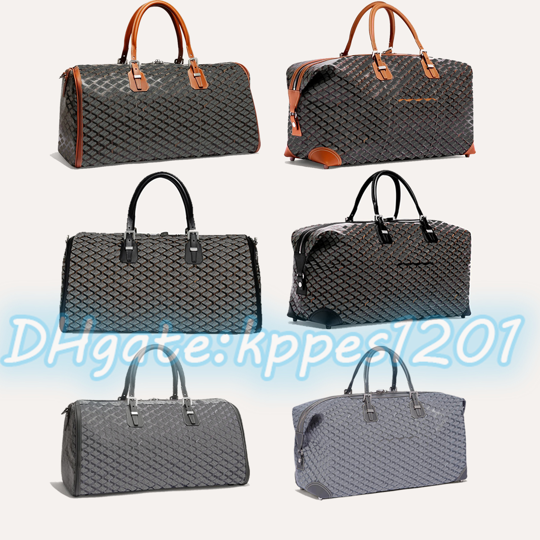 

Large capacity travel duffle bags Luxury Designer lady luggage women's mens sport handbag Genuine Leather carry Shoulder clutch crossBody duffel Bag luggage, Grey-50 cm