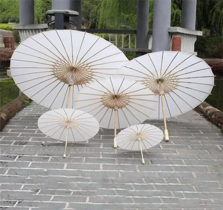

Bridal Wedding Parasols White Paper Umbrella Chinese Mini Craft Umbrella 4 Diameter 20 30 40 60cm for Wholesale