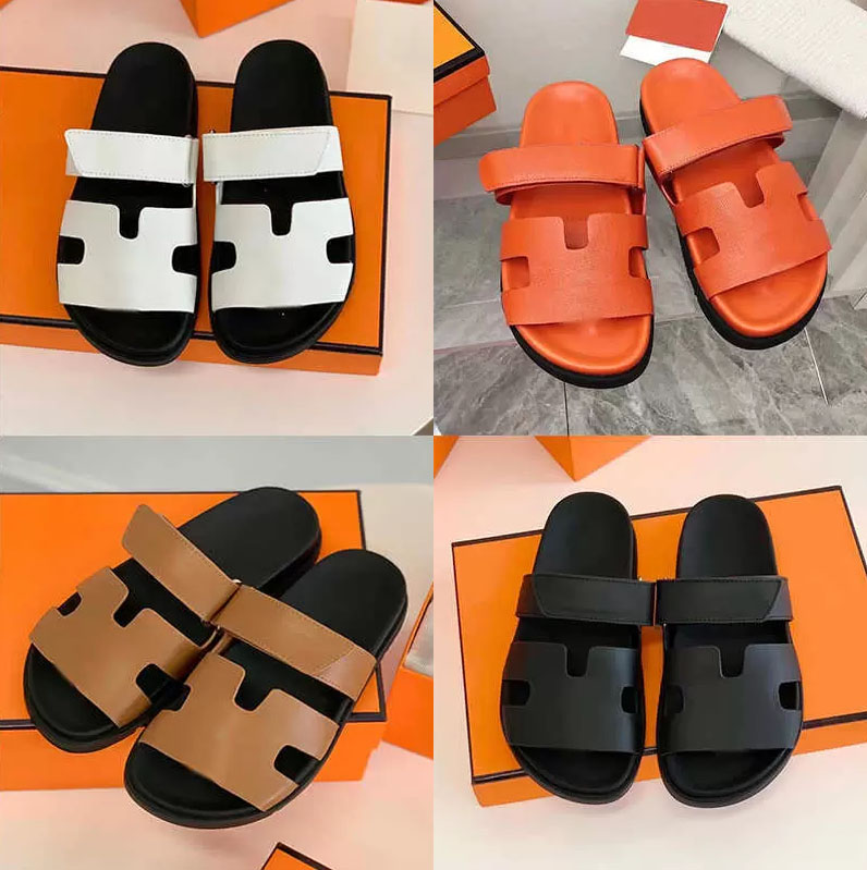 

2023 Designer Chypre Slippers Classic Beach Flat Sandals Luxury Summer Lady Real Leather Flip Flops Men Women Slides outdoor Shoes Comfort Walking Size 35-44, White leather (sandals)