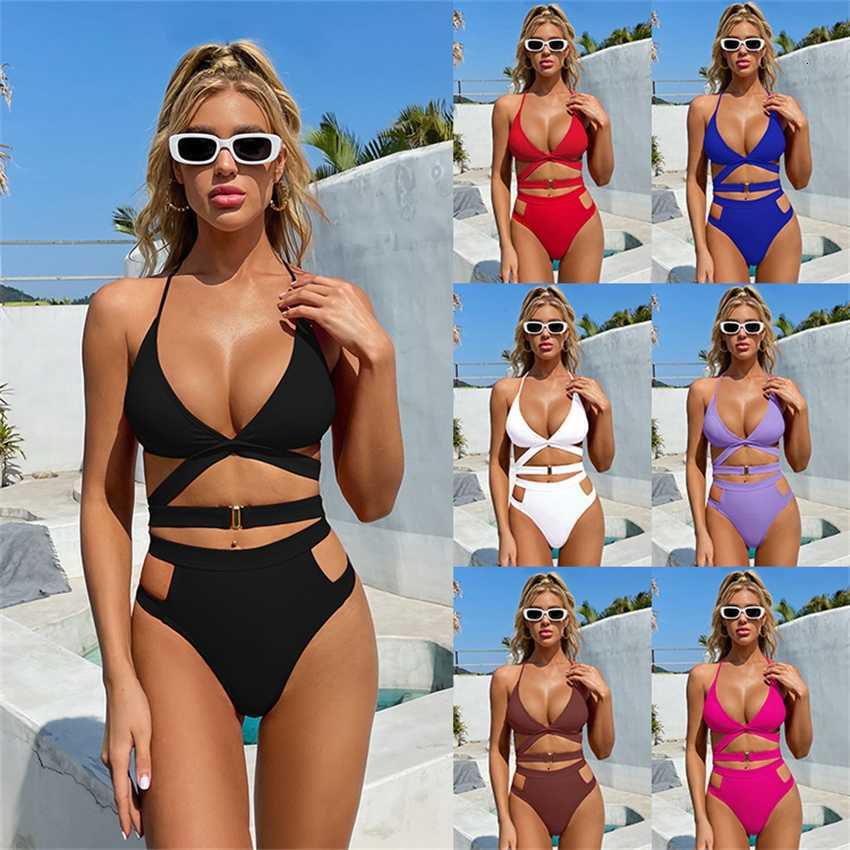 

New split swimsuit strap cross Swimsuit Bikini women' sexy zt012, White