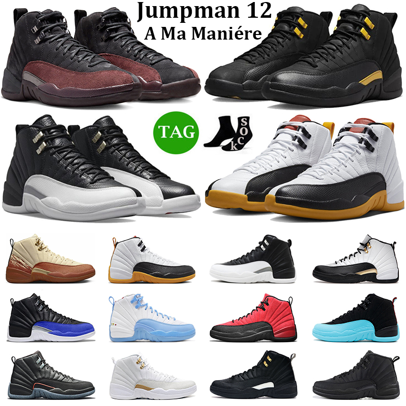 

Jumpman 12 Men Basketball Shoes 12s A Ma Maniere Black Taxi Stealth Hyper Royal Playoffs Gamma Blue Winterized Mens Trainers Sports Sneakers, #18