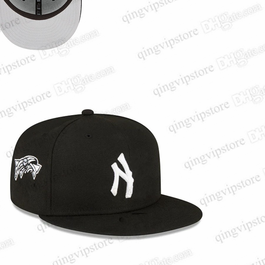 

2023 Men's Classic Black Color New York Flat Peak series Heart Full Size Closed Caps Fashion Hip Hop Baseball Sports All Team Fitted Hats In Size 7- Size 8 Love Hustle WS-011