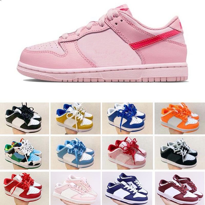 

2022 Kids Shoes Designer Athletic Outdoor Orange Dairy Cow johns Black White Brazil Coast Syracuse Boys girl Toddler Sports Trainer Basketball EUR 25-35