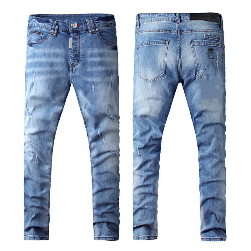 

designer mens jeans stack purple skinny jean for man streetwear rock revival fashion pants Motorcycle jean hole pant hip hop men embroidery patchwork black hiking